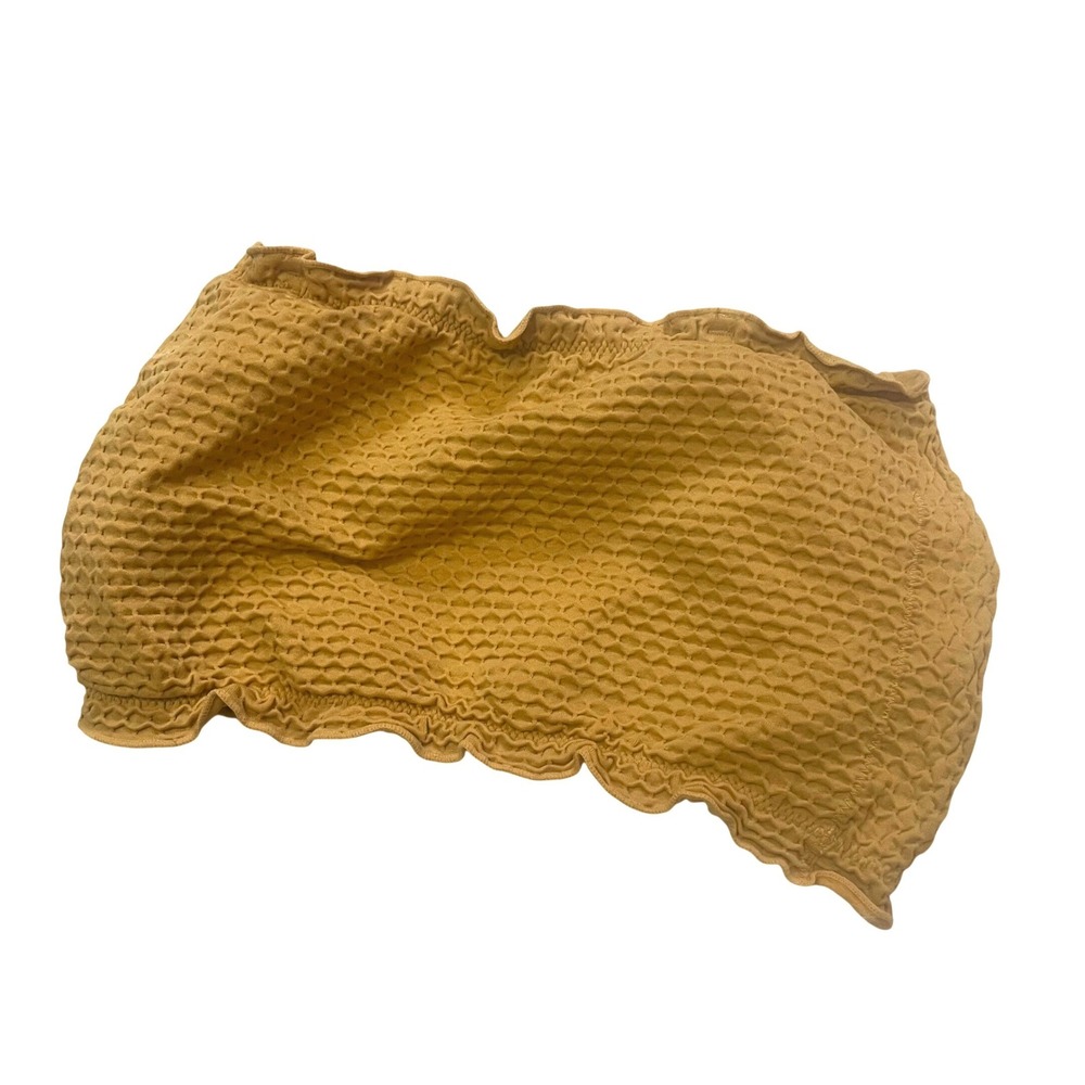 Colsie Womens Summer Spring Beach Coquette Strapless Tube Crop Top Yellow‎ Small